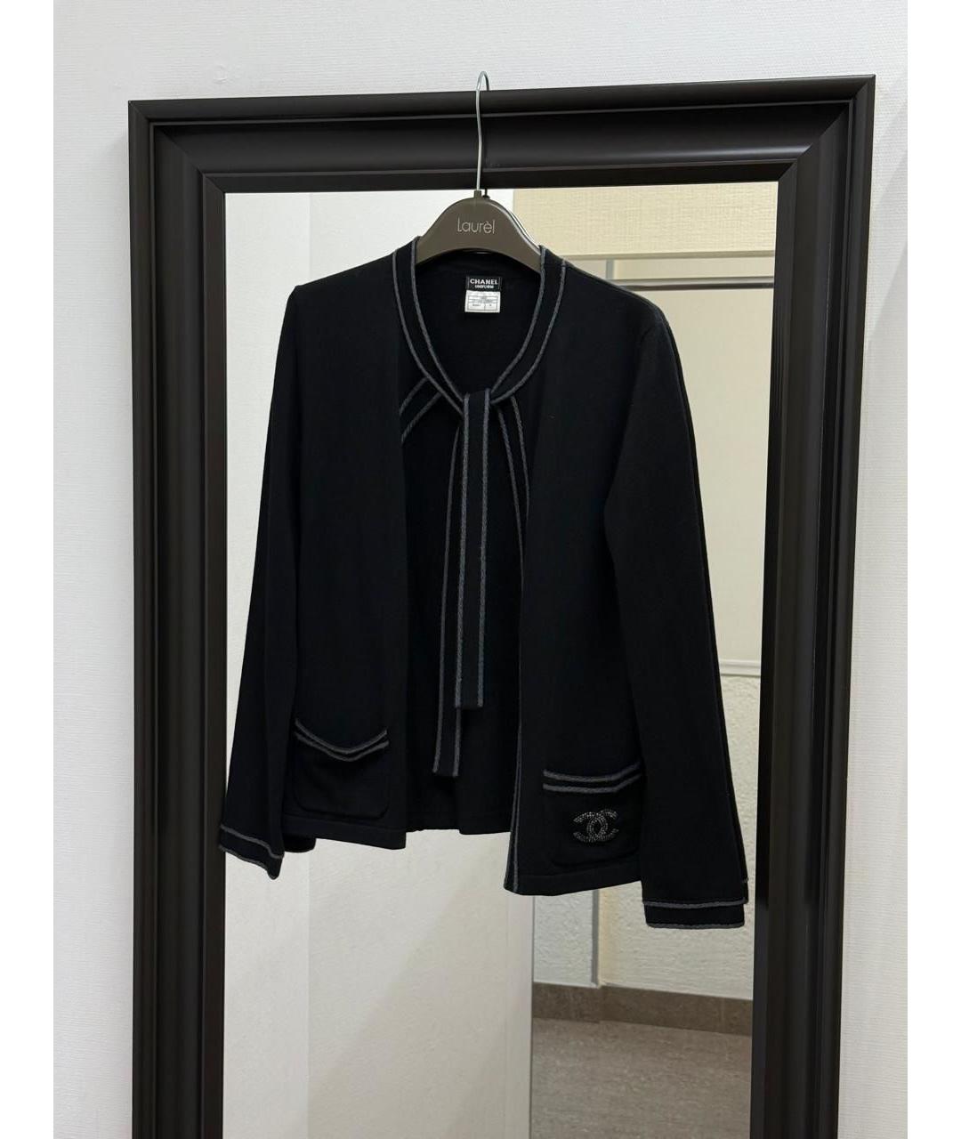 CHANEL Черный шерстяной кардиган, фото 8