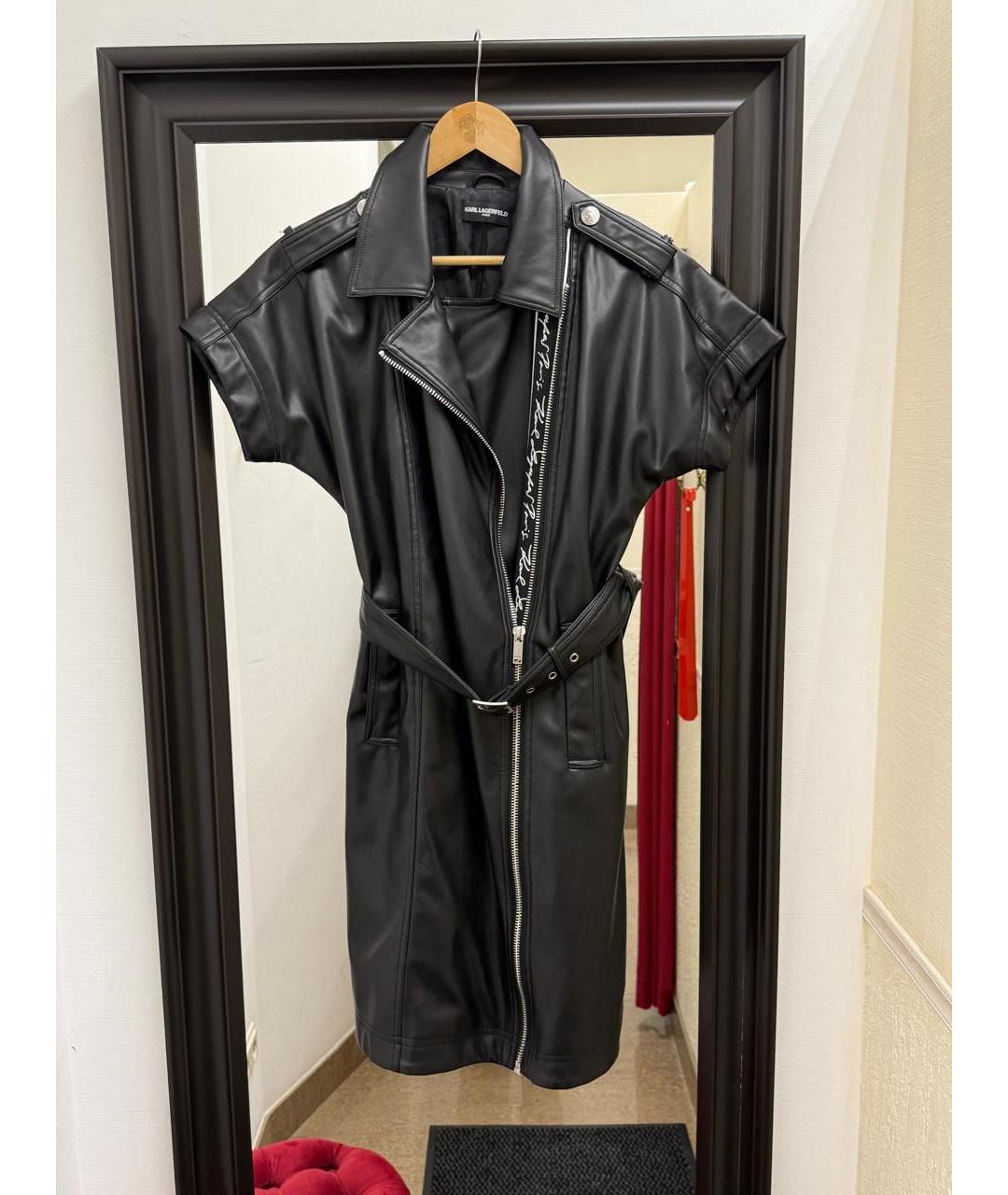 KARL LAGERFELD Черное полиуретановое платье, фото 2