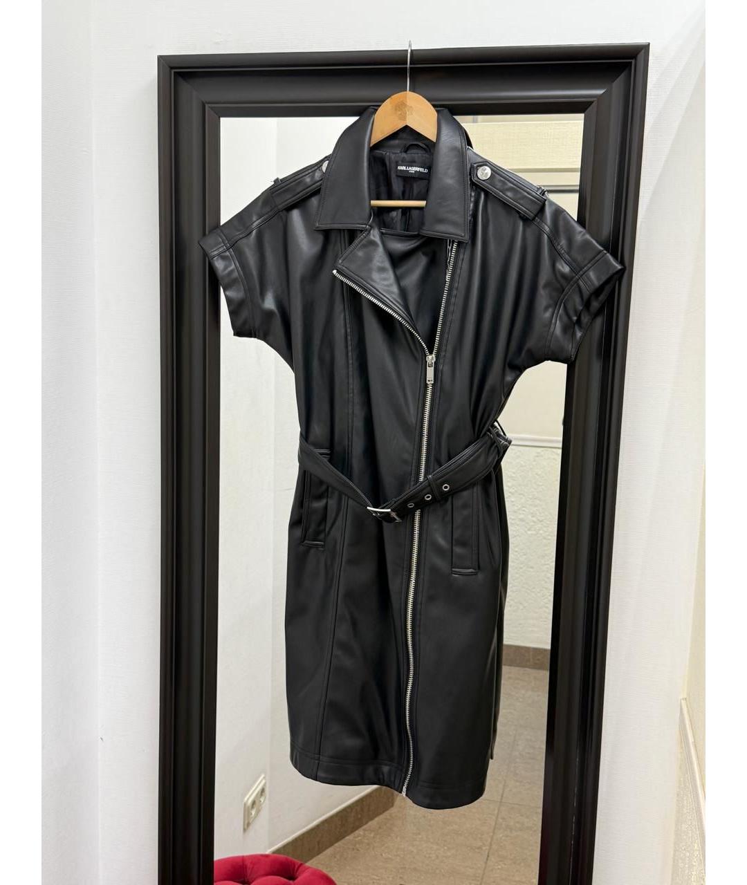 KARL LAGERFELD Черное полиуретановое платье, фото 9