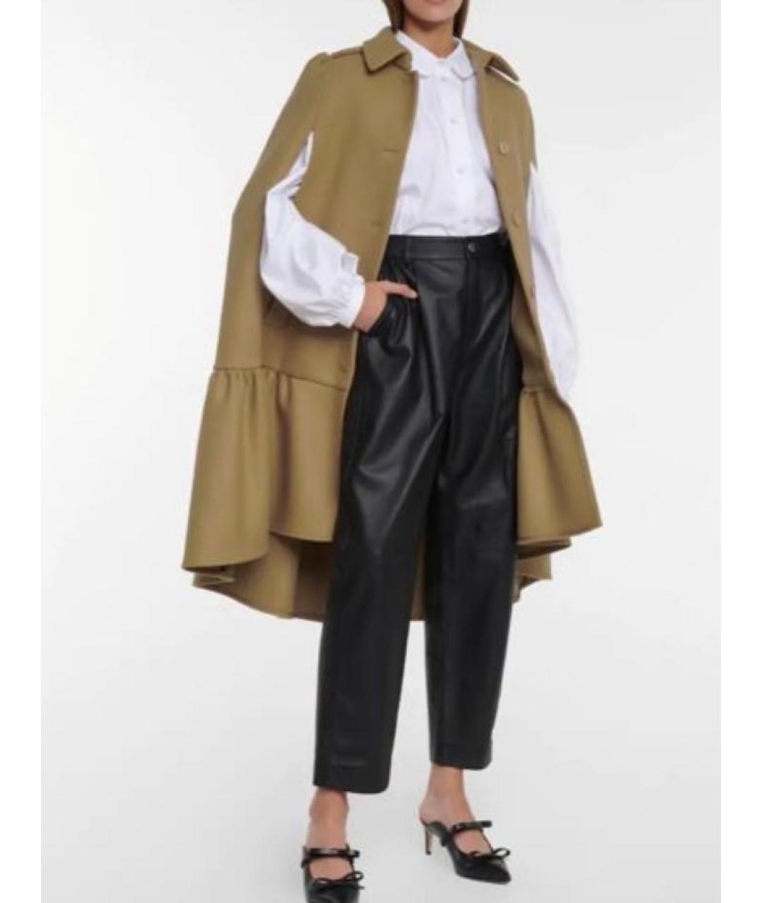 RED VALENTINO Черные кожаные прямые брюки, фото 3