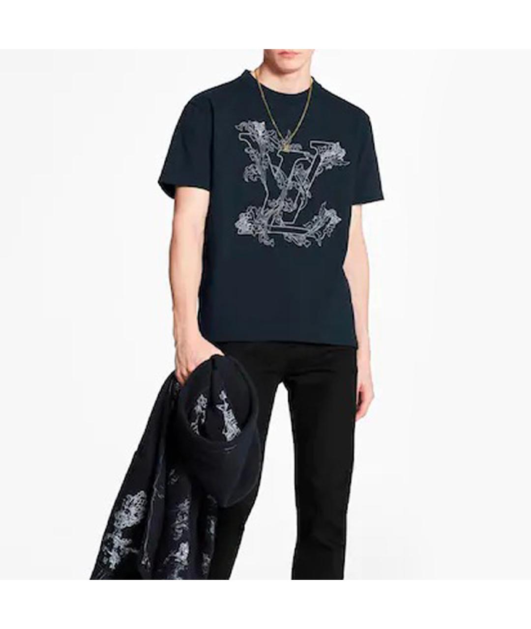 LOUIS VUITTON Синяя хлопковая футболка, фото 3