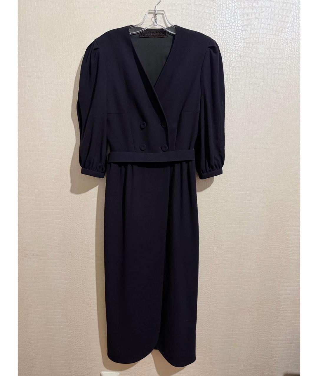 ULYANA SERGEENKO Темно-синее шерстяное платье, фото 9