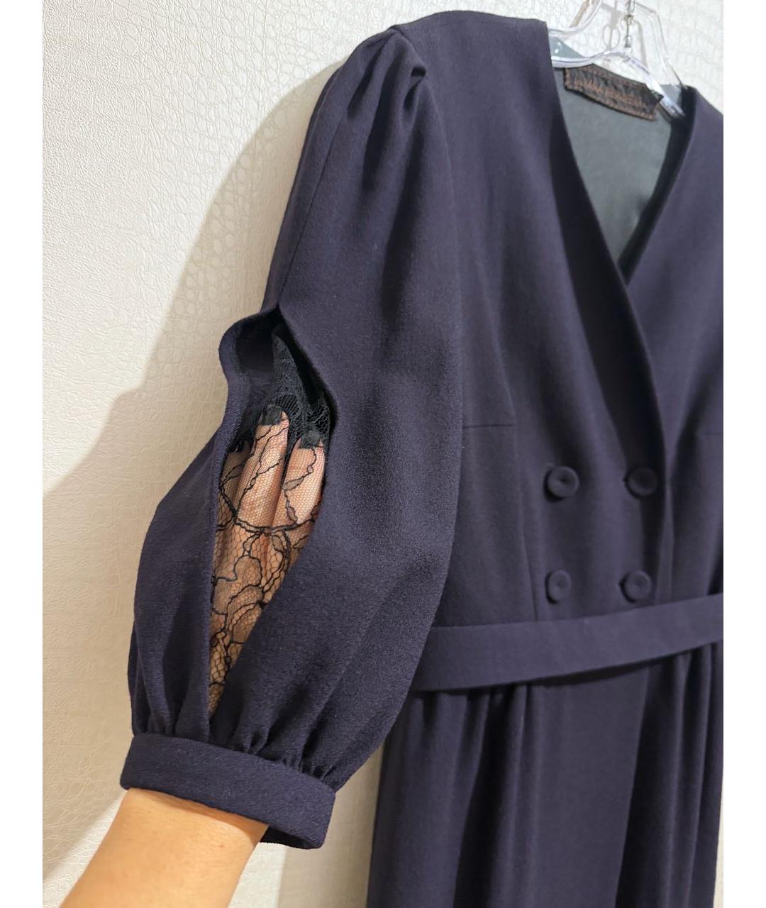 ULYANA SERGEENKO Темно-синее шерстяное платье, фото 5