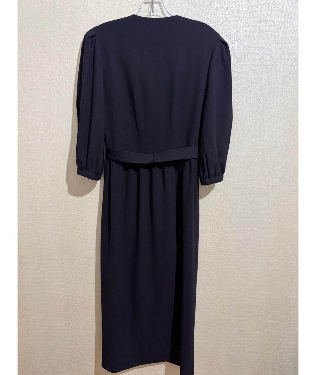 ULYANA SERGEENKO Темно-синее шерстяное платье, фото 2