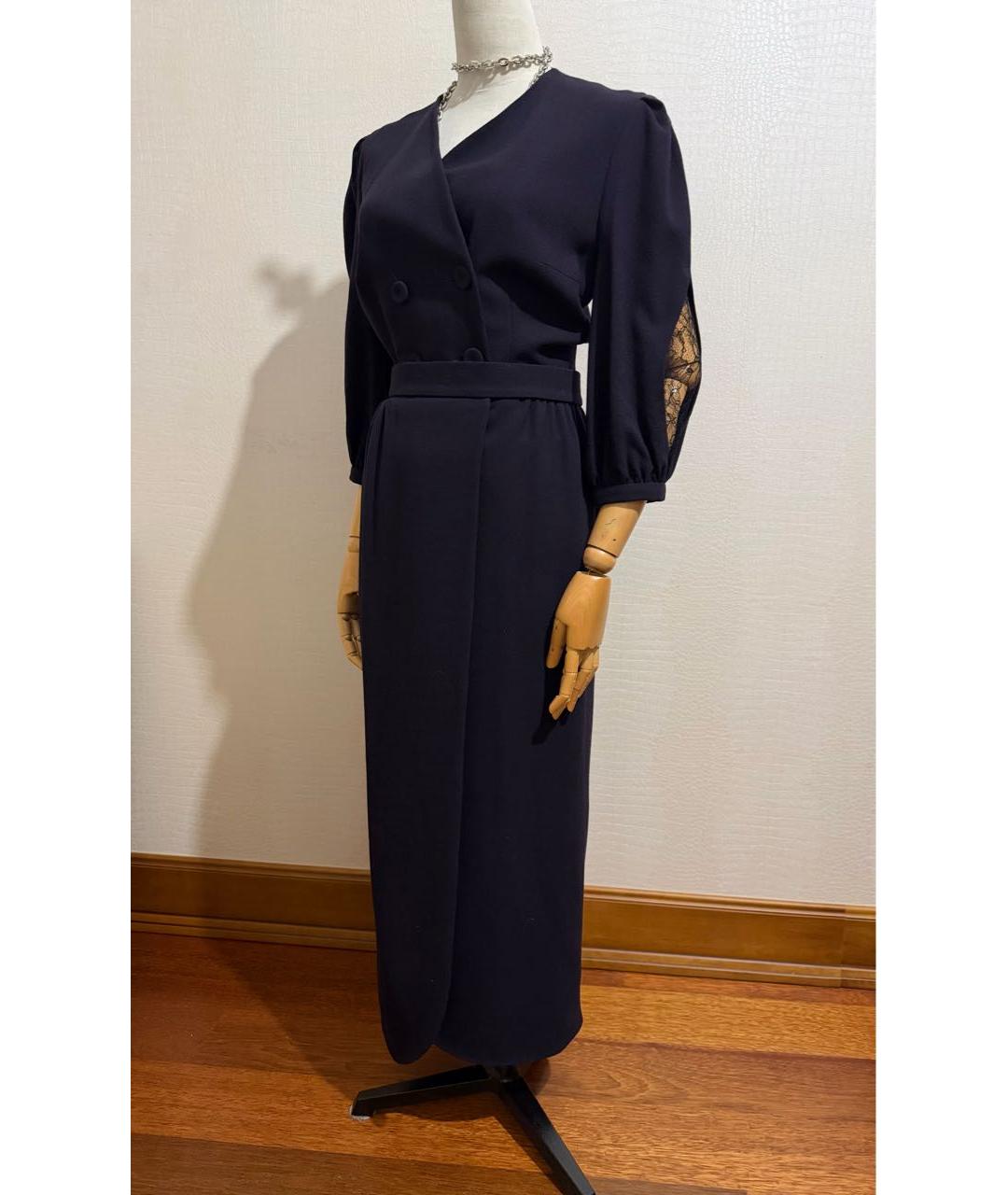 ULYANA SERGEENKO Темно-синее шерстяное платье, фото 8