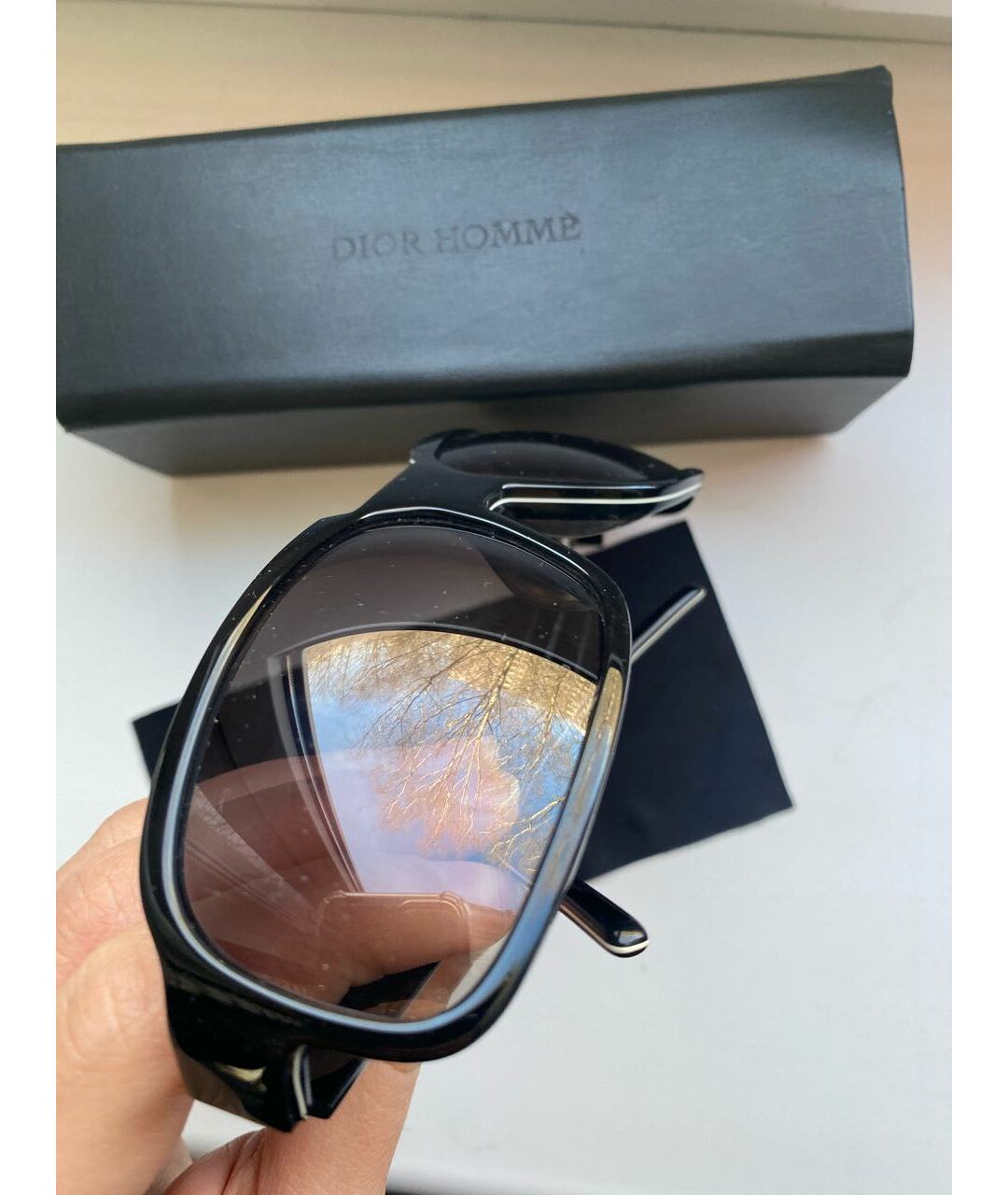 DIOR HOMME Черные пластиковые солнцезащитные очки, фото 7