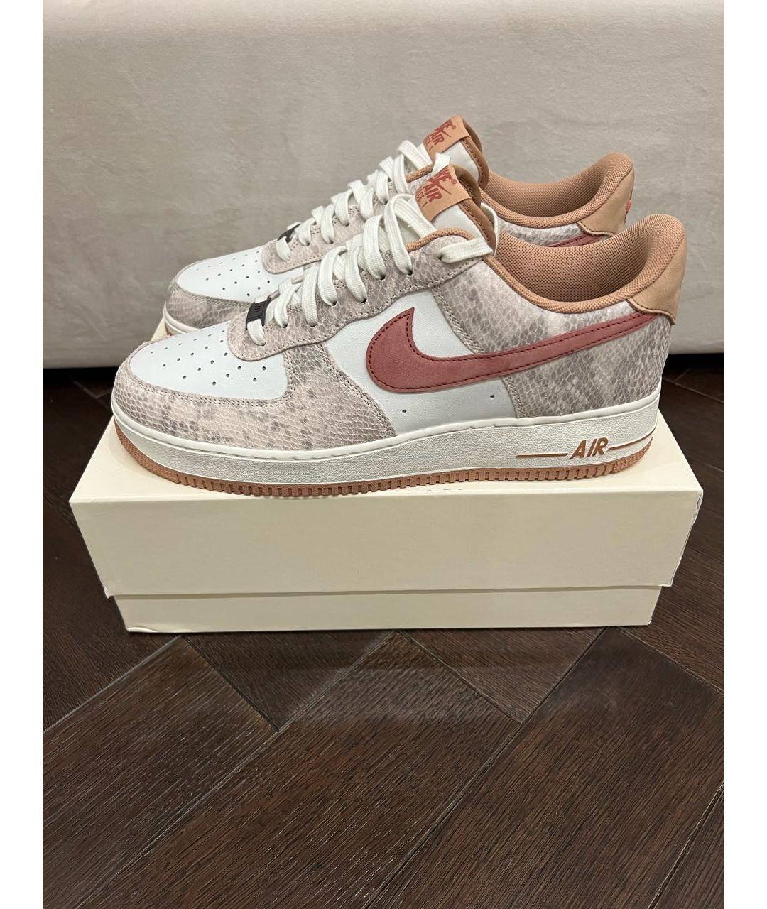 NIKE Белые кожаные низкие кроссовки / кеды, фото 5