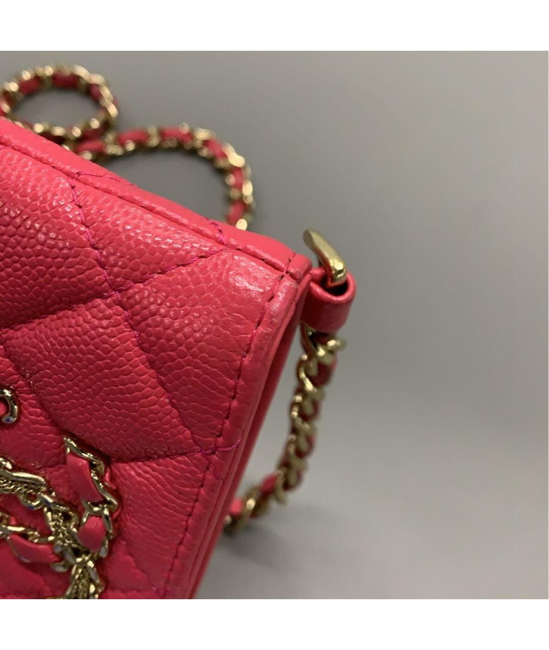 CHANEL Красная кожаная сумка через плечо, фото 5