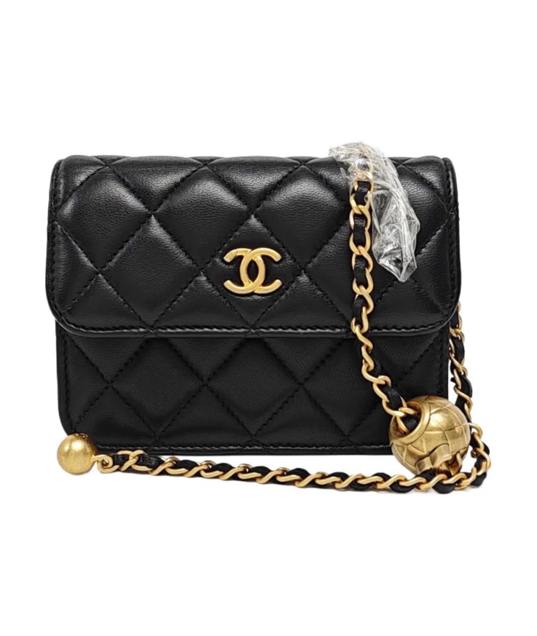 CHANEL Черная кожаная сумка через плечо, фото 9