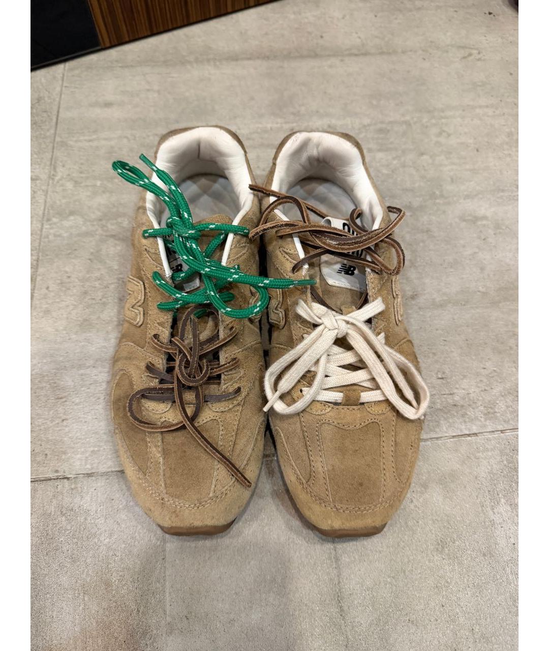 MIU MIU Бежевые замшевые кеды, фото 2