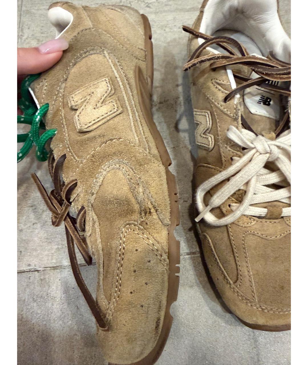MIU MIU Бежевые замшевые кеды, фото 5