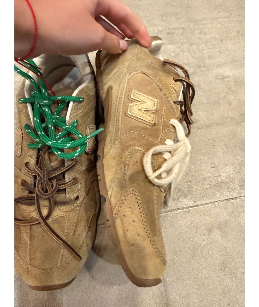 MIU MIU Бежевые замшевые кеды, фото 6