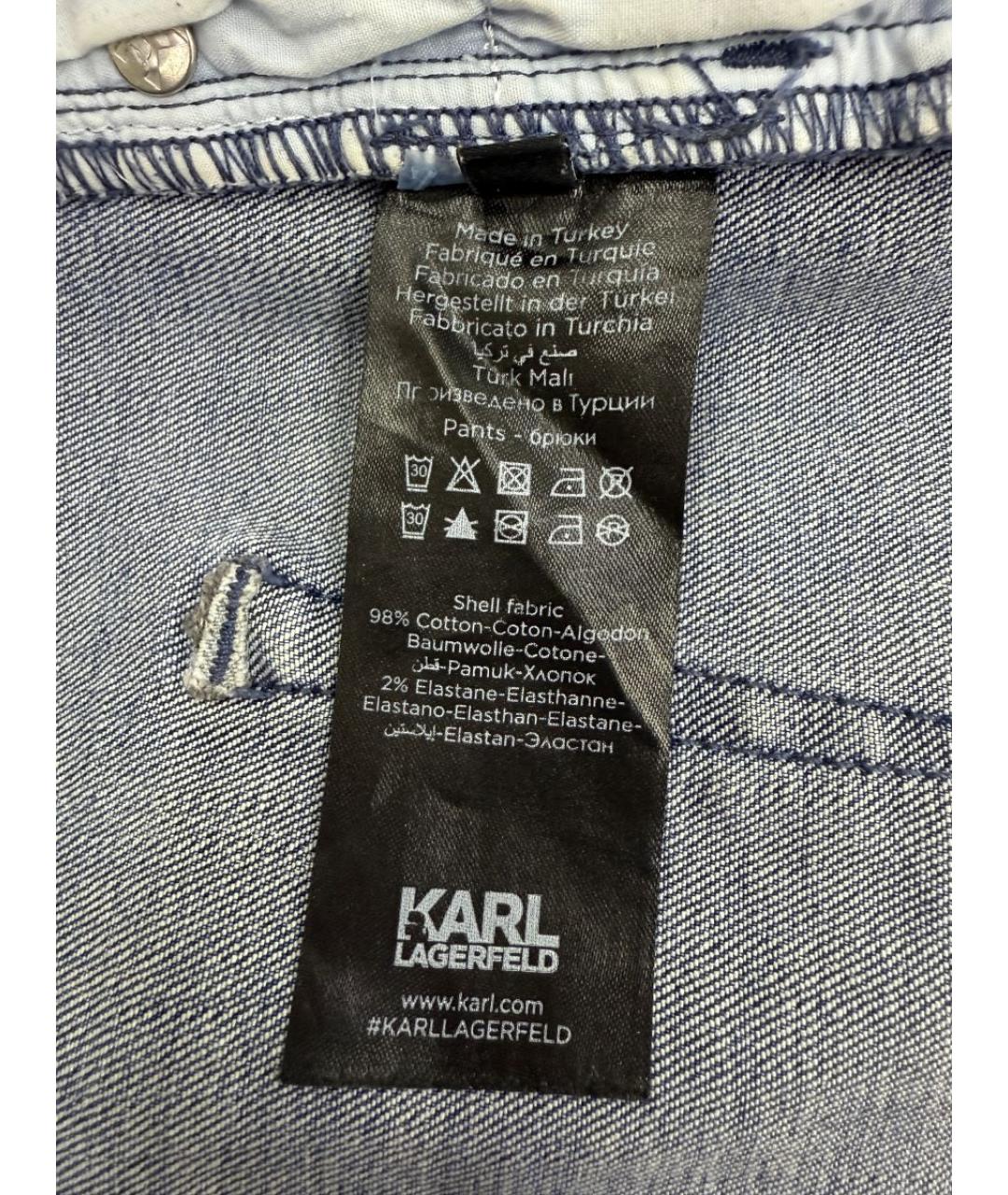 KARL LAGERFELD Синие хлопко-эластановые джинсы слим, фото 4