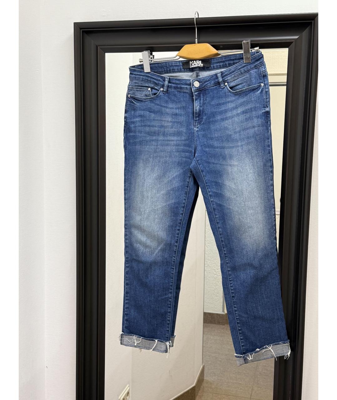KARL LAGERFELD Синие хлопко-эластановые джинсы слим, фото 7