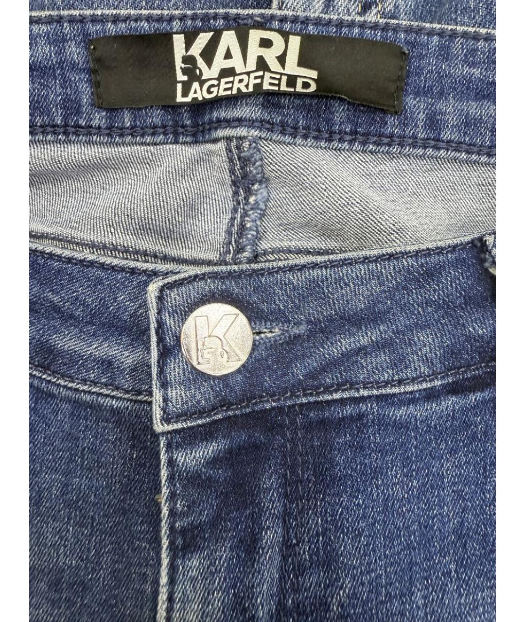 KARL LAGERFELD Синие хлопко-эластановые джинсы слим, фото 3