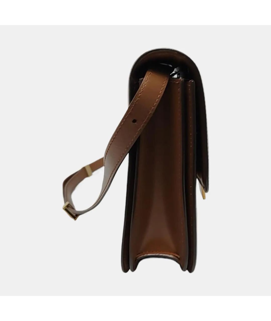CELINE Коричневая кожаная сумка через плечо, фото 3