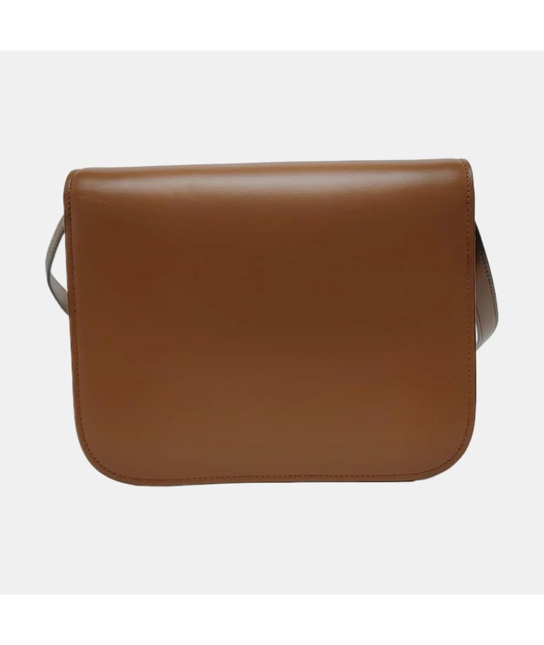 CELINE Коричневая кожаная сумка через плечо, фото 4