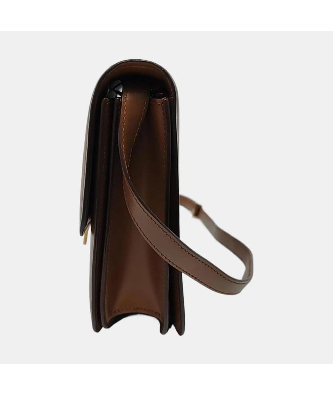 CELINE Коричневая кожаная сумка через плечо, фото 2