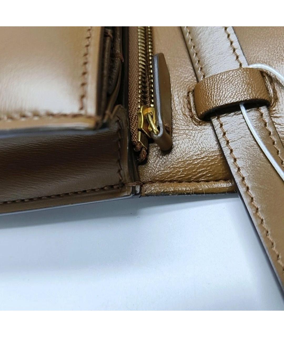 CELINE Коричневая кожаная сумка через плечо, фото 7