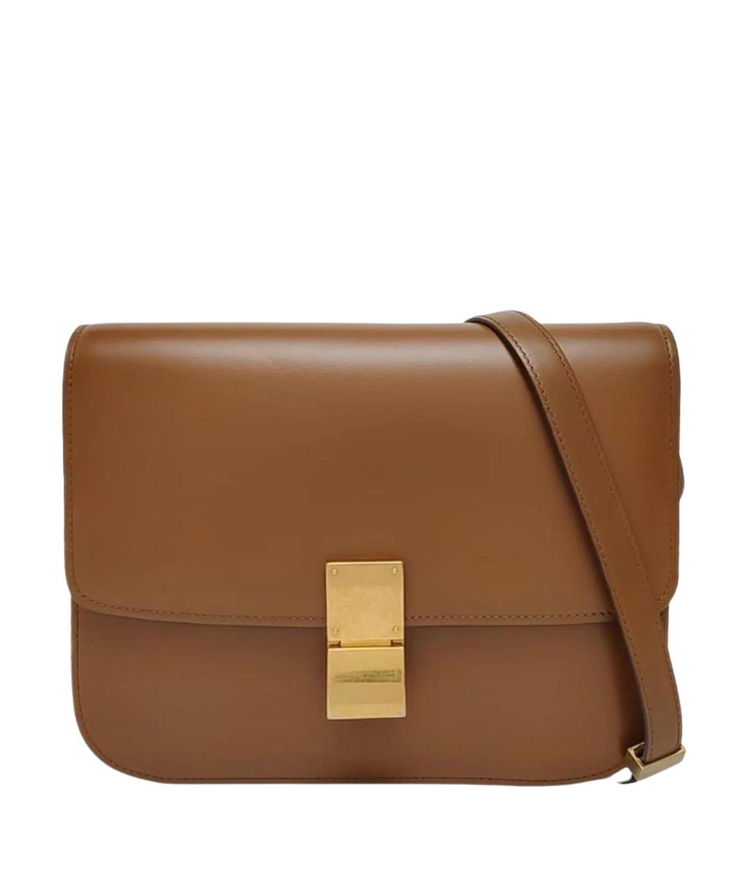 CELINE Коричневая кожаная сумка через плечо, фото 1