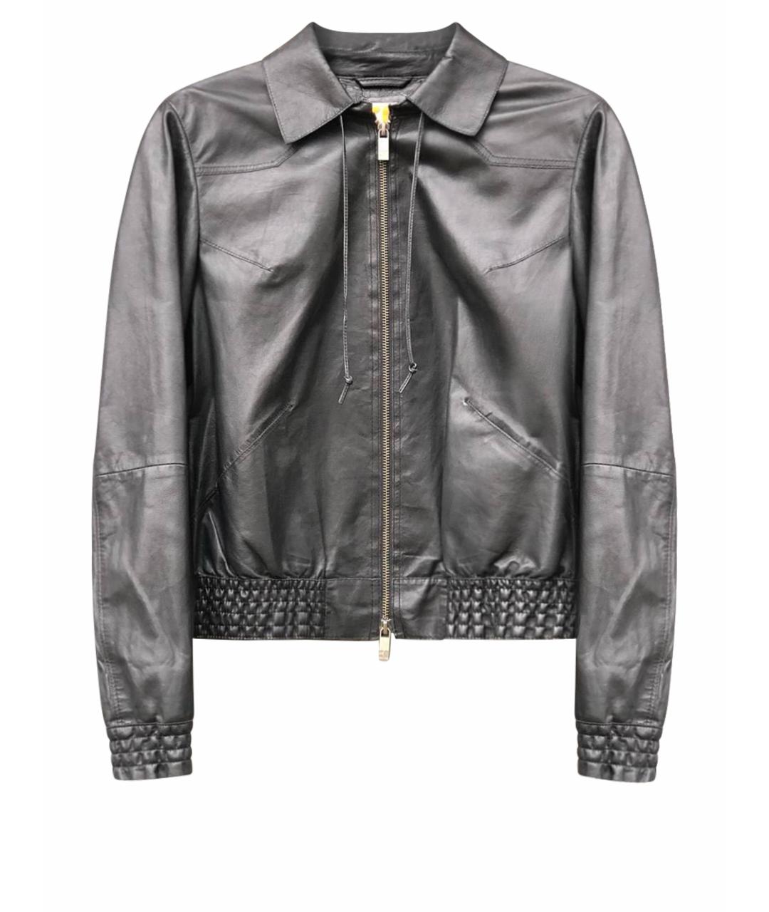 HUGO BOSS Черная кожаная куртка, фото 1