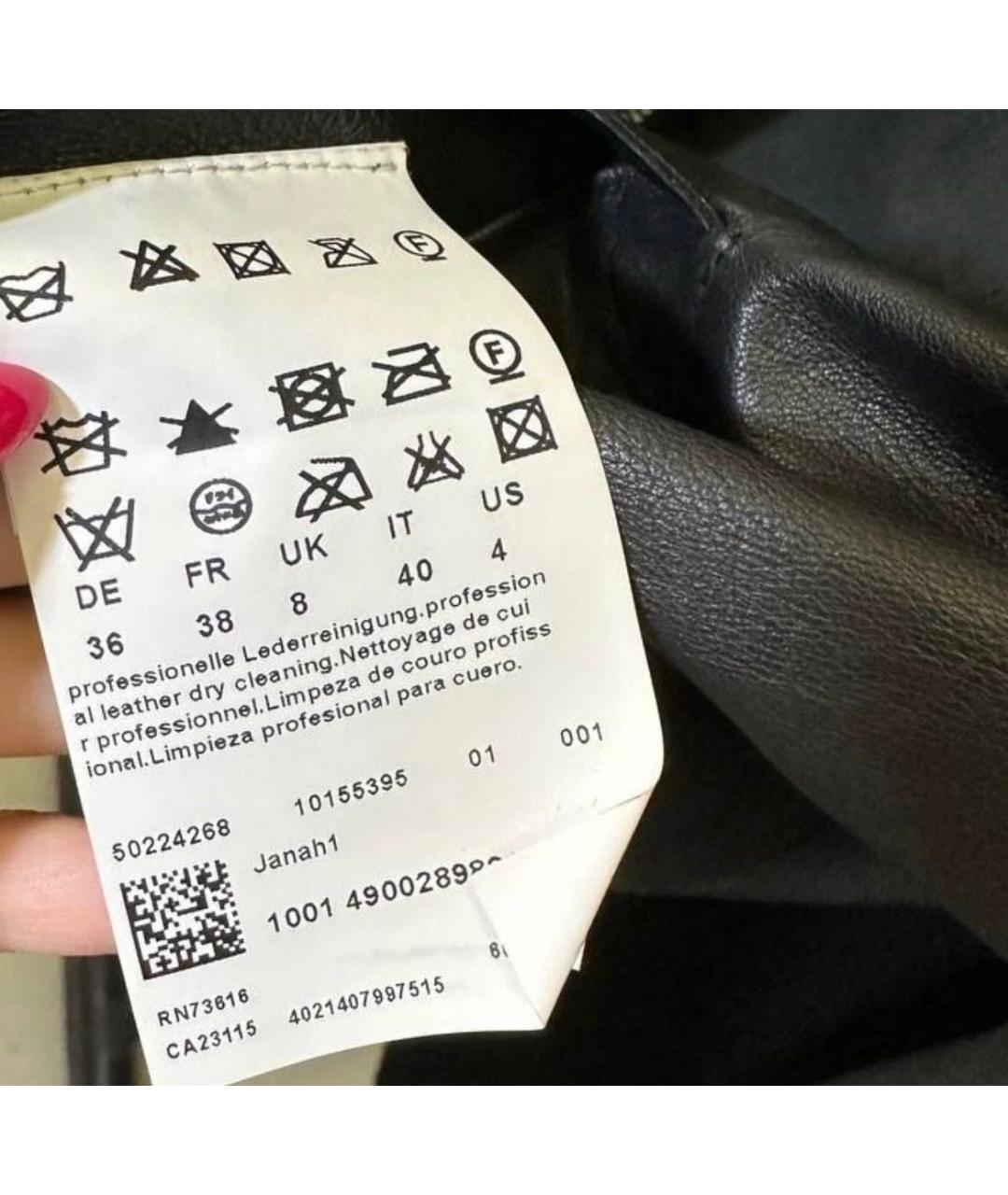 HUGO BOSS Черная кожаная куртка, фото 3