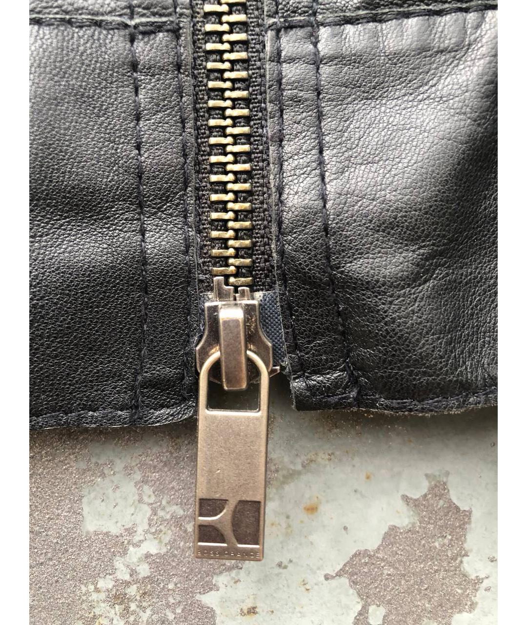 HUGO BOSS Черная кожаная куртка, фото 7