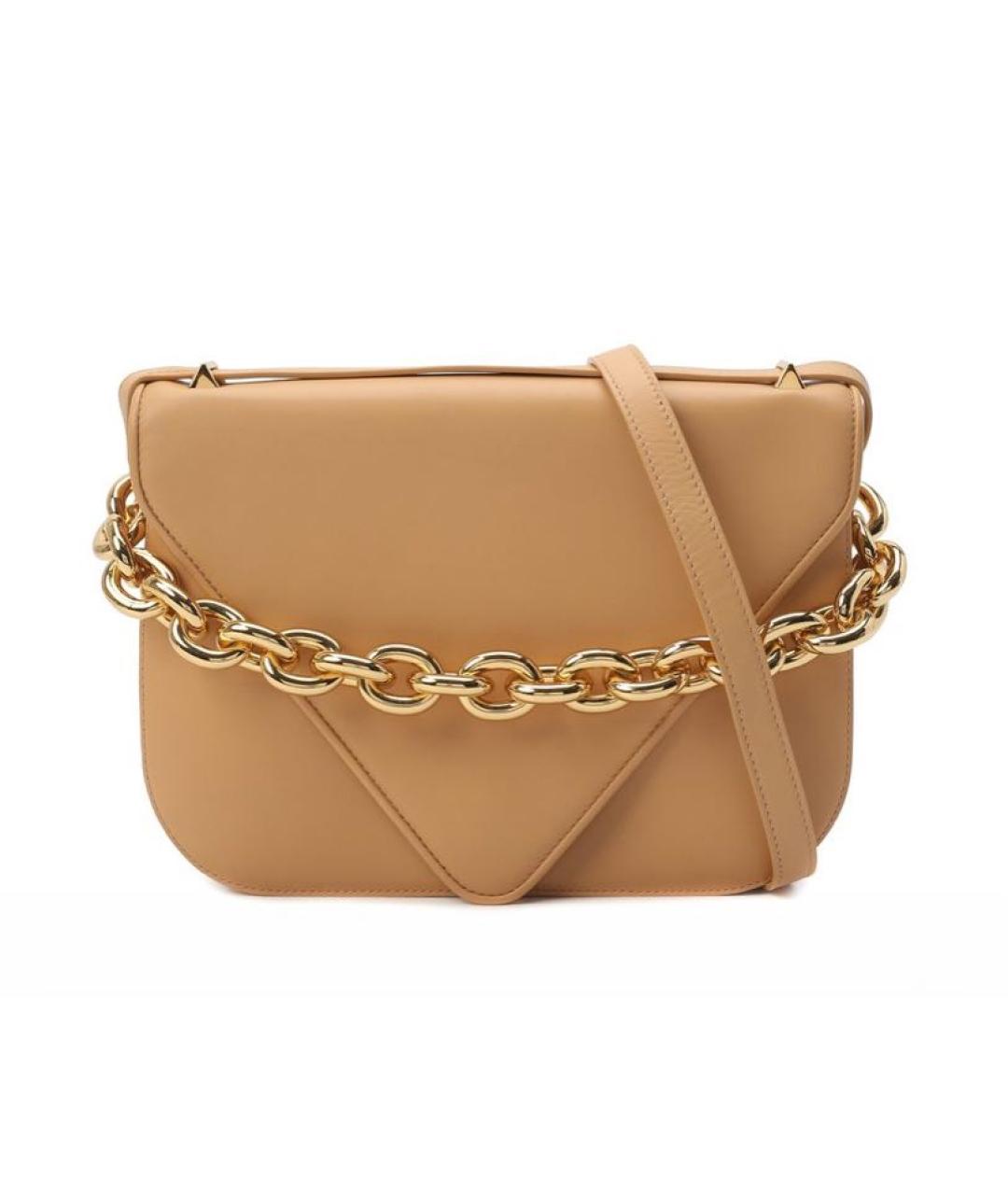 BOTTEGA VENETA Горчичная кожаная сумка через плечо, фото 5