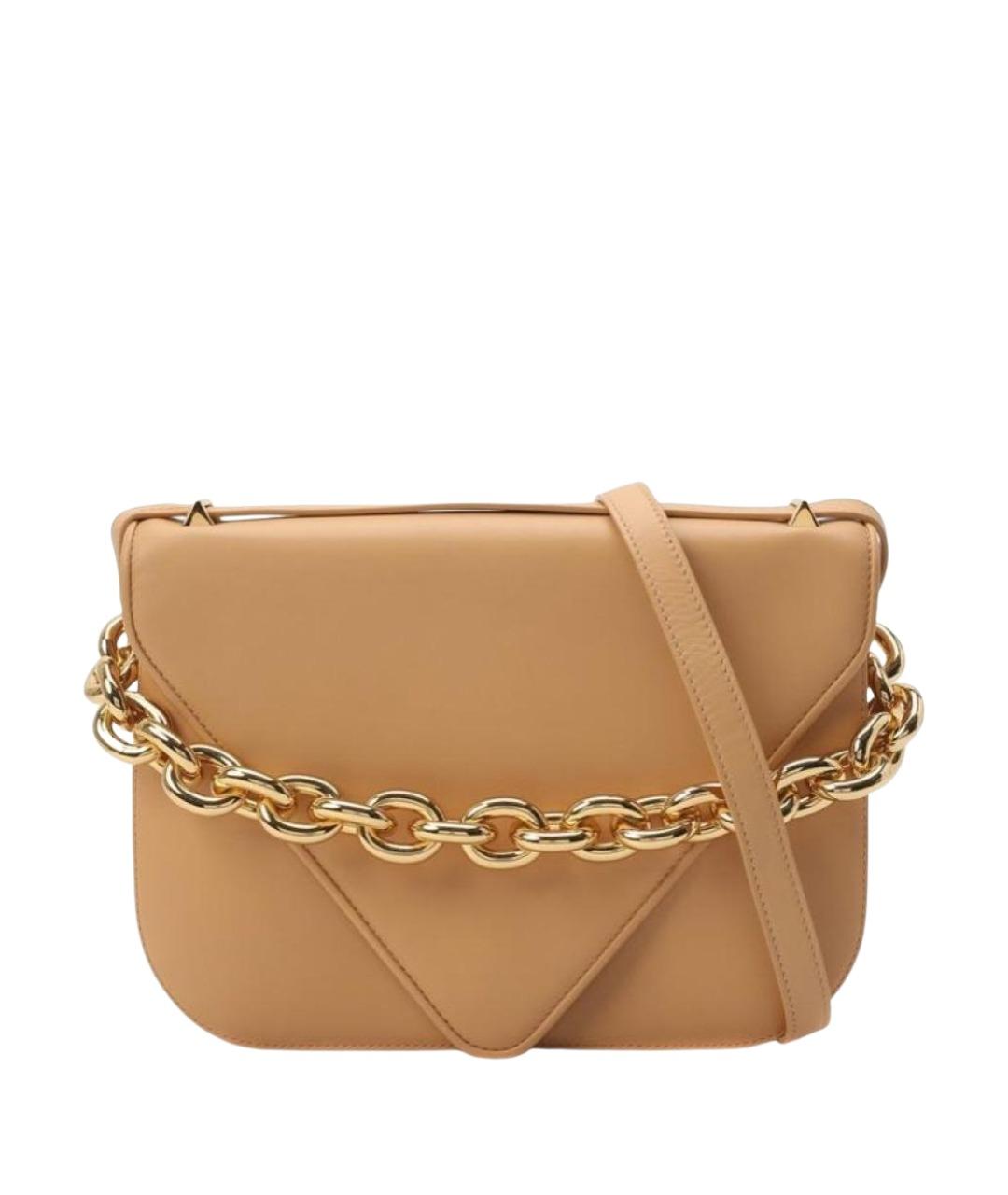 BOTTEGA VENETA Горчичная кожаная сумка через плечо, фото 1