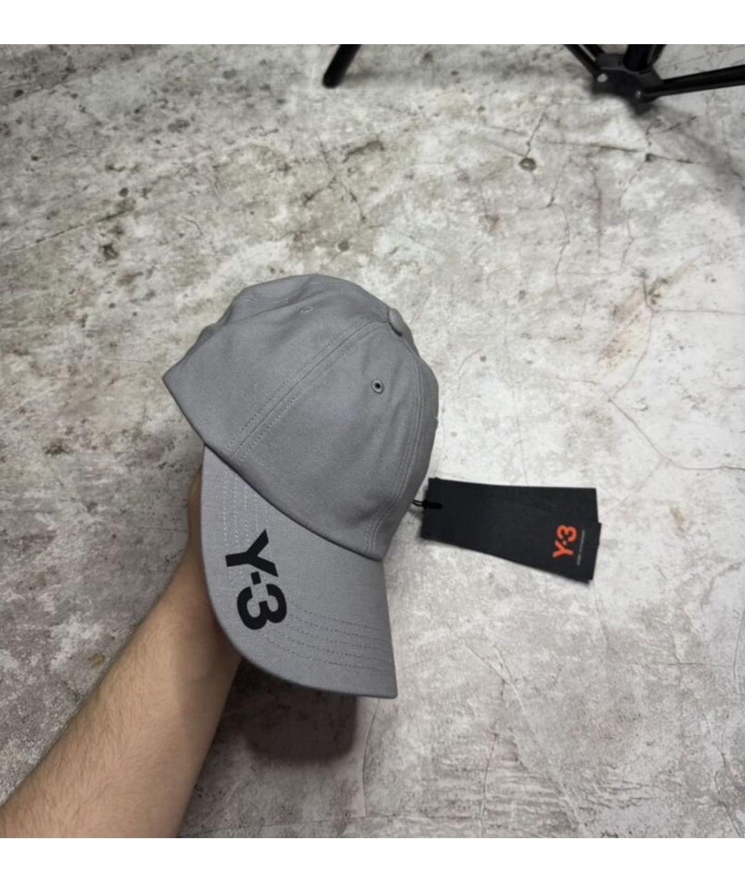 Y-3 Серая хлопковая кепка/бейсболка, фото 5