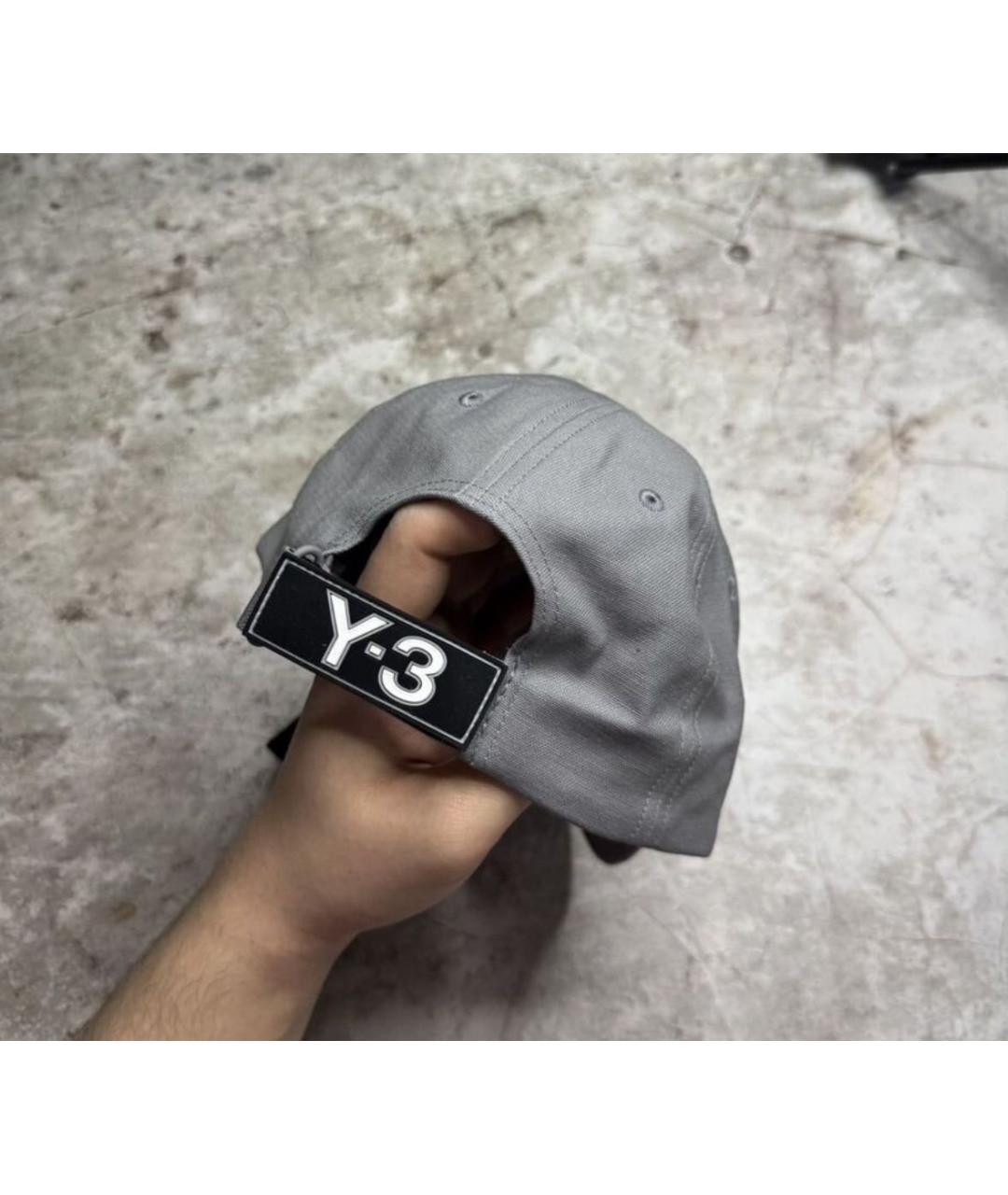 Y-3 Серая хлопковая кепка/бейсболка, фото 2