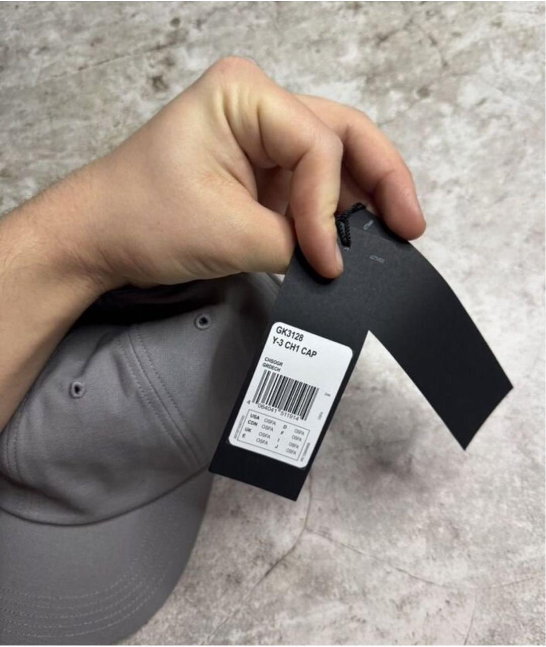 Y-3 Серая хлопковая кепка/бейсболка, фото 3