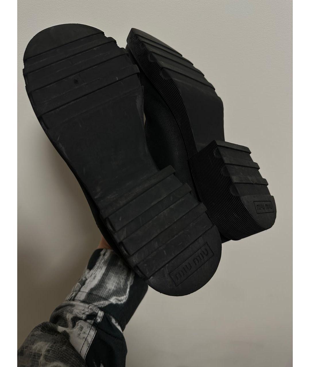 MIU MIU Черные нубуковые полусапоги, фото 6