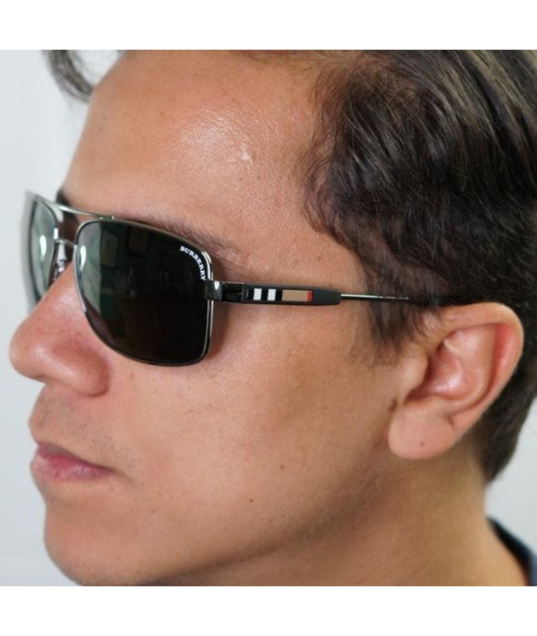 BURBERRY Серебряные металлические солнцезащитные очки, фото 5