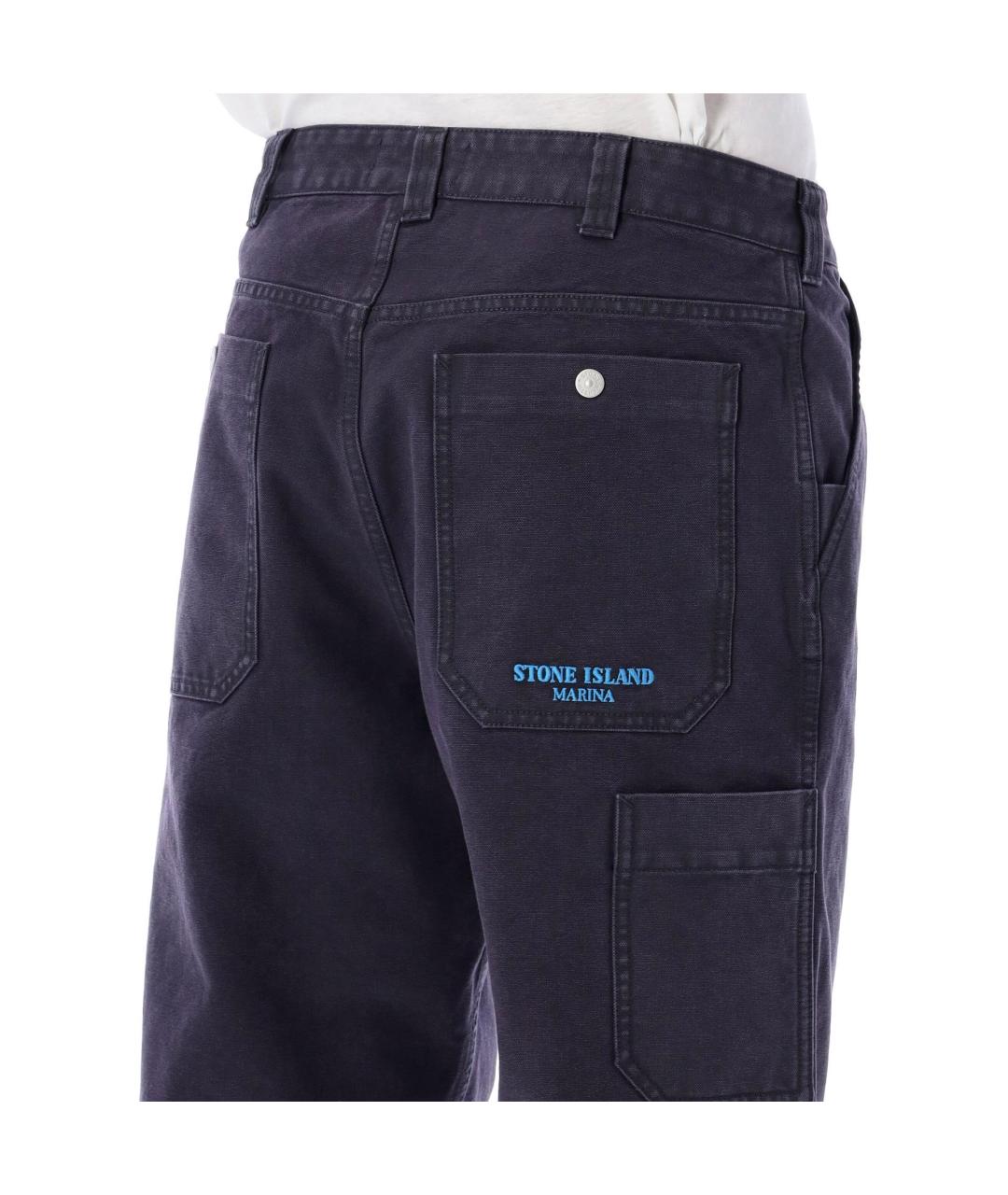 STONE ISLAND Черные повседневные брюки, фото 5