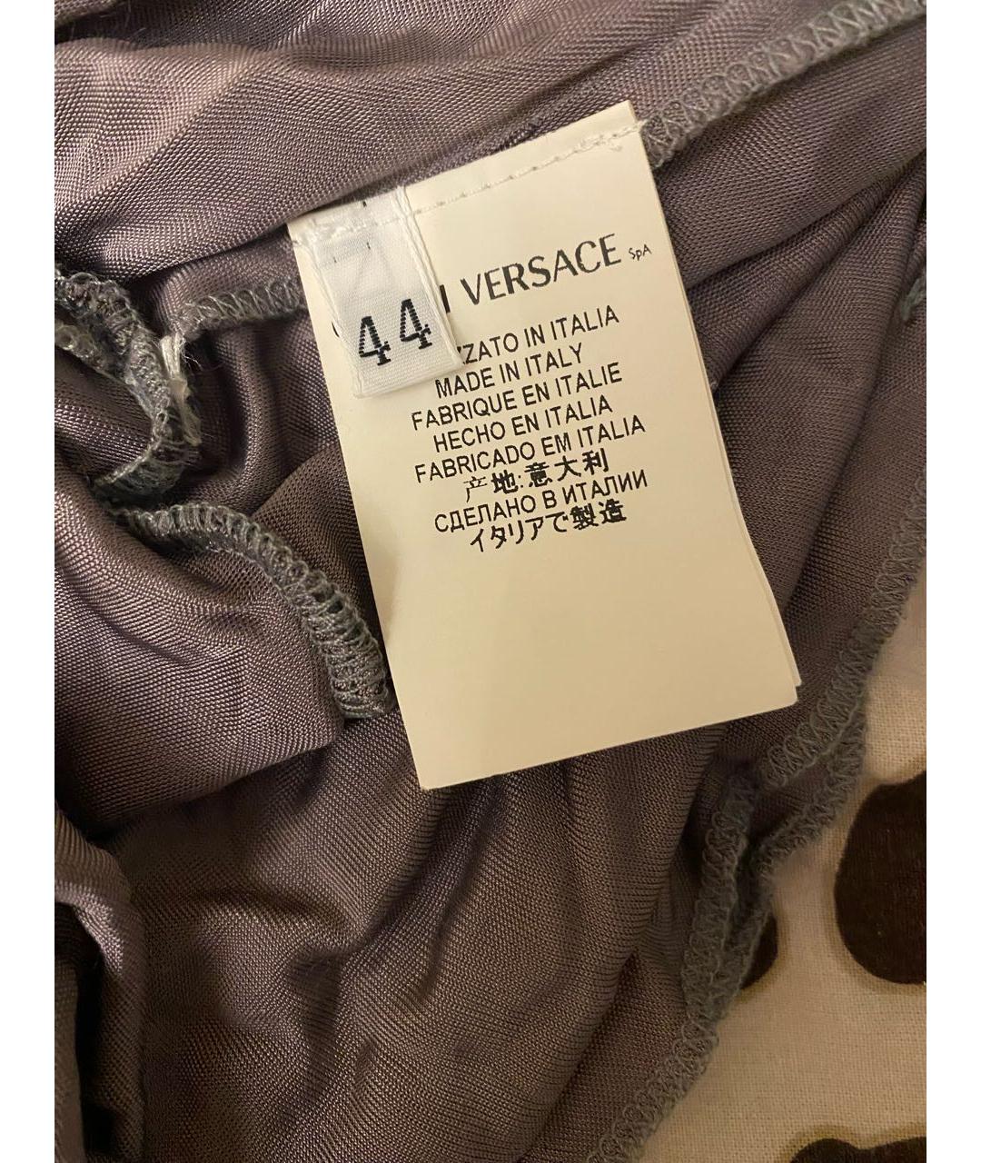 VERSACE COLLECTION Антрацитовое вискозное повседневное платье, фото 5