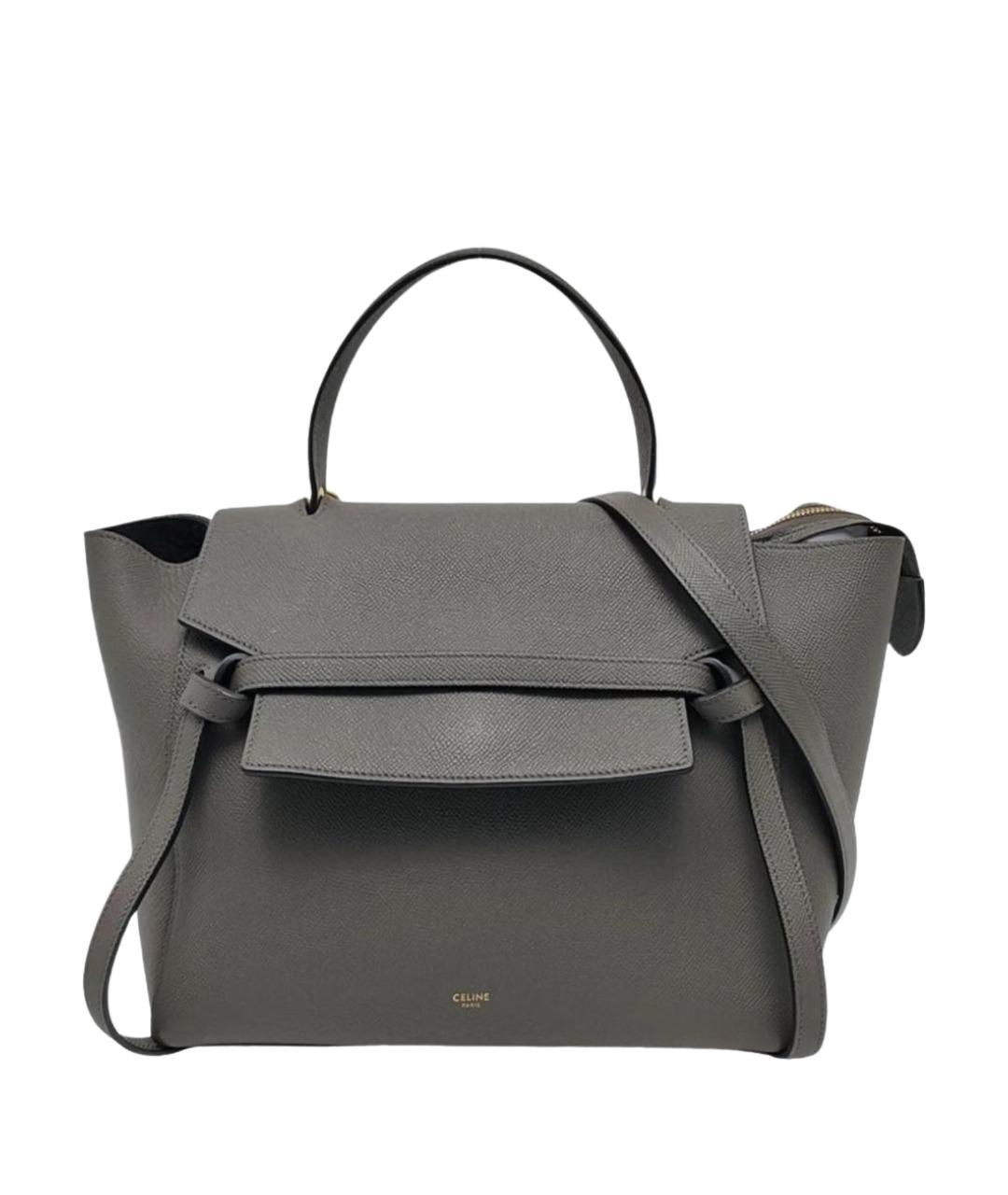 CELINE Антрацитовая кожаная сумка тоут, фото 1