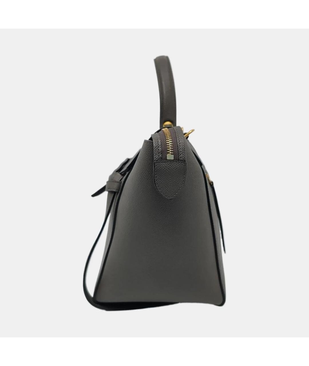 CELINE Антрацитовая кожаная сумка тоут, фото 2