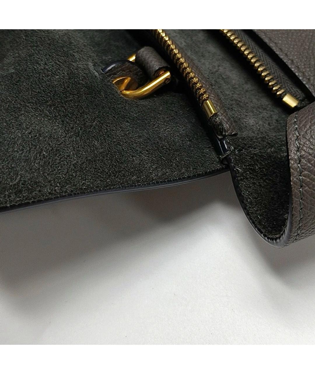 CELINE Антрацитовая кожаная сумка тоут, фото 7