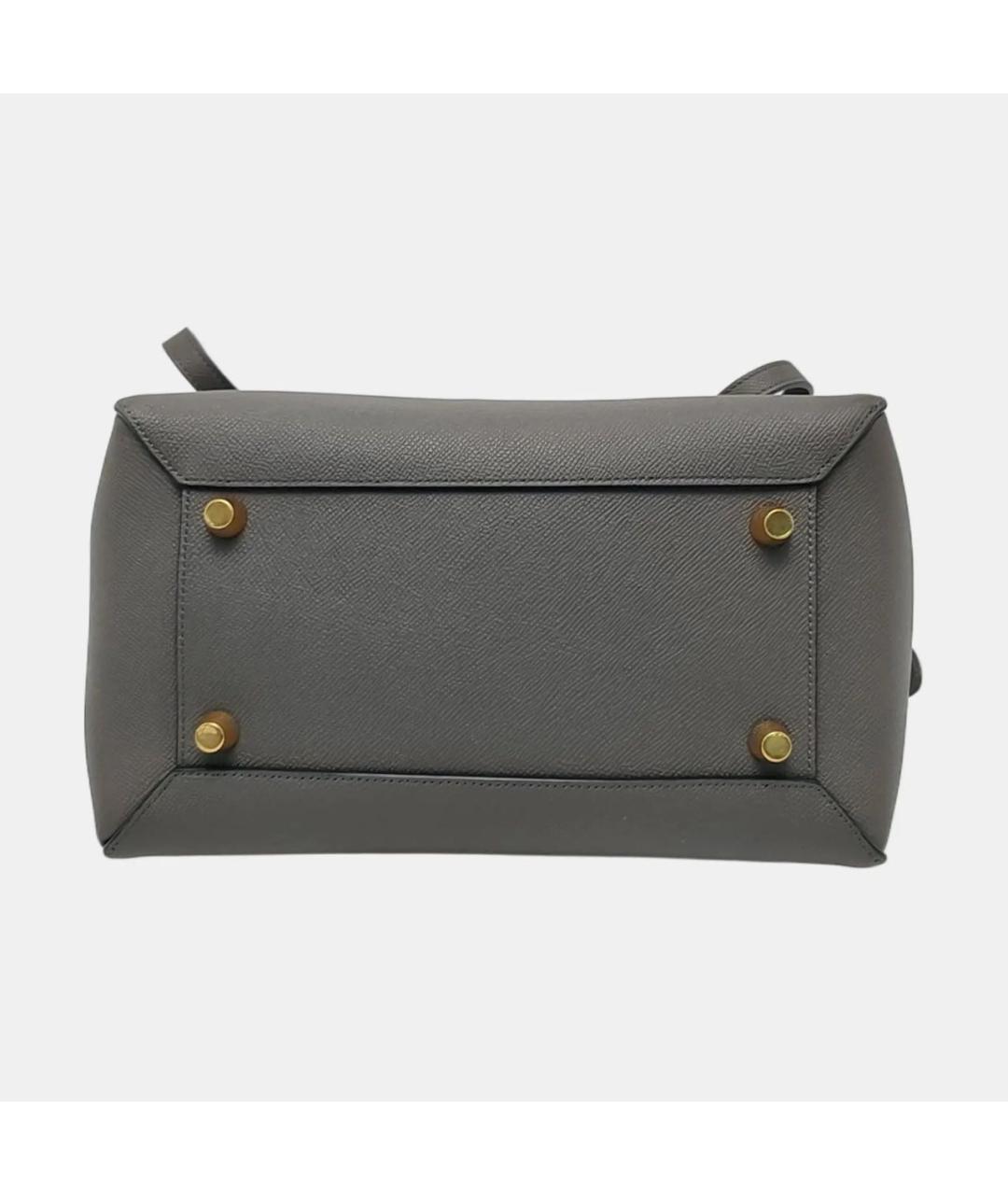 CELINE Антрацитовая кожаная сумка тоут, фото 5
