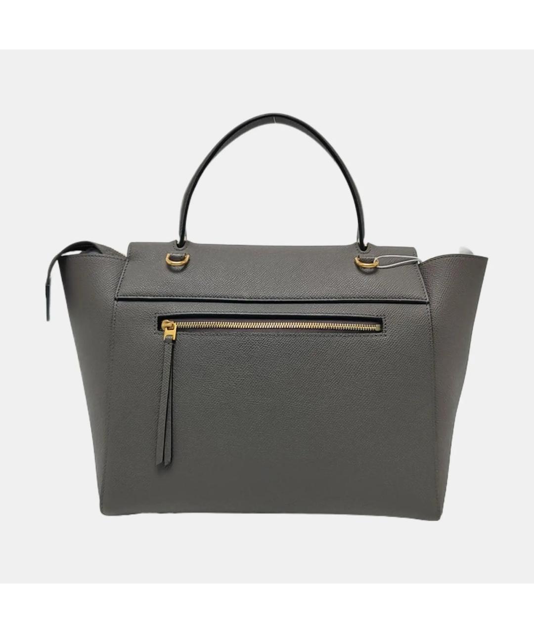 CELINE Антрацитовая кожаная сумка тоут, фото 4