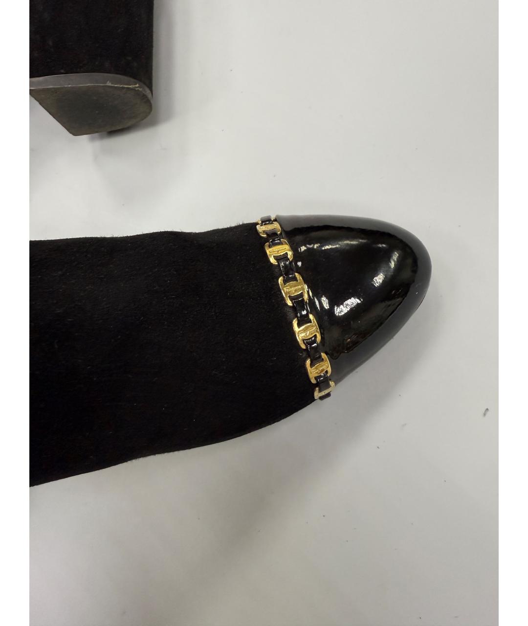 FERRAGAMO Черные замшевые ботильоны, фото 5