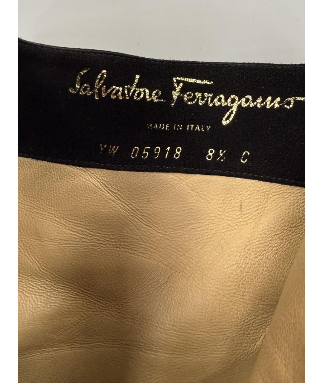 FERRAGAMO Черные замшевые ботильоны, фото 9