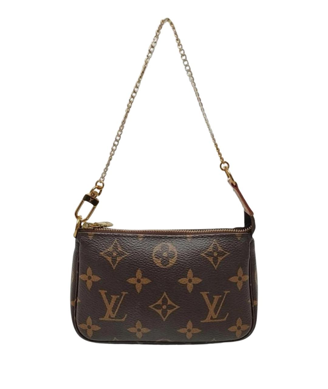 LOUIS VUITTON Коричневая кожаная сумка с короткими ручками, фото 1