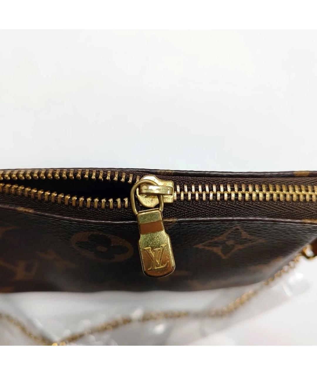 LOUIS VUITTON Коричневая кожаная сумка с короткими ручками, фото 7