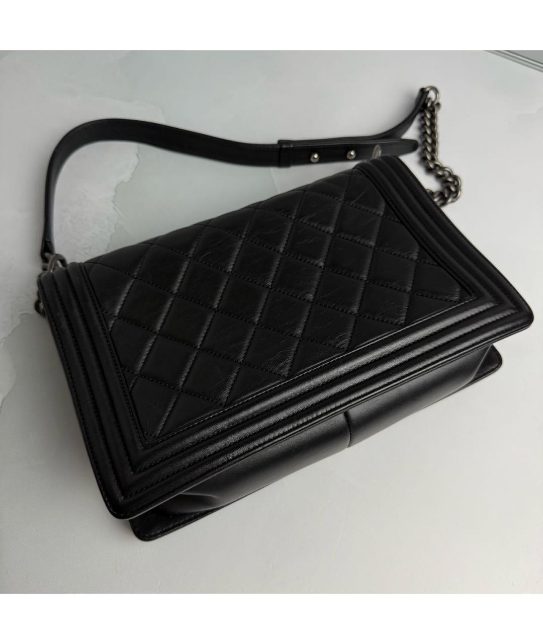 CHANEL Черная кожаная сумка через плечо, фото 3