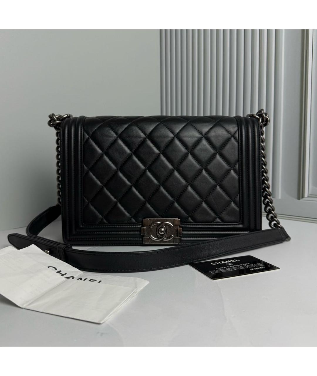 CHANEL Черная кожаная сумка через плечо, фото 9