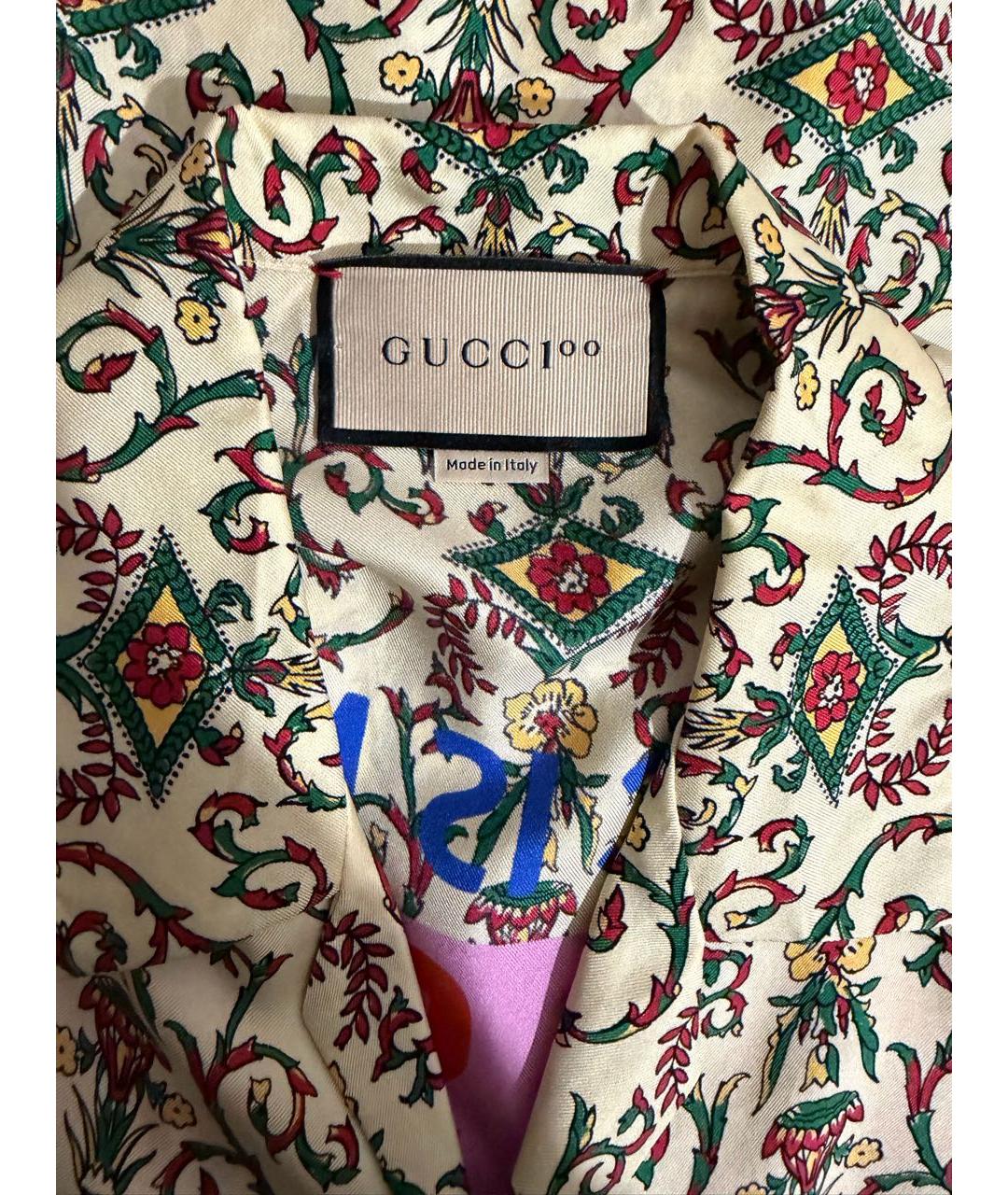 GUCCI Бежевая шелковая рубашка, фото 3