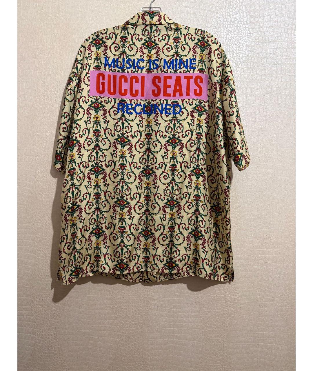 GUCCI Бежевая шелковая рубашка, фото 2