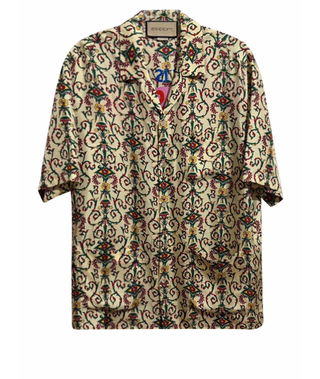 GUCCI Бежевая шелковая рубашка, фото 1